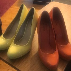 Yellow and orange Spring Brand shoes